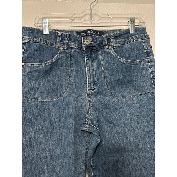 Gloria Vanderbilt Women's Floral Embroidered Capri Jeans Knee Length Size 10 - Picture 2 of 10